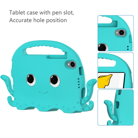 For TCL Tab 8 LE / WiFi 2023 Octopus Style EVA Hybrid PC Shockproof Tablet Case with Strap(Glacial Green)