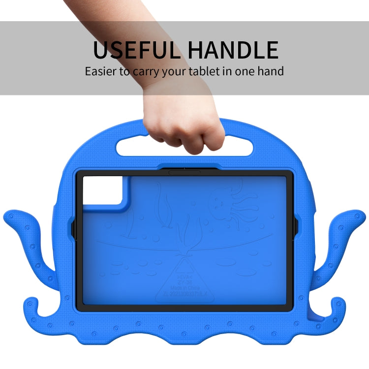 For Samsung Galaxy Tab S9 / S9 FE / S7 / S8 Octopus Style EVA Hybrid PC Shockproof Tablet Case with Strap(Blue)