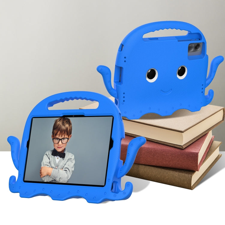For Samsung Galaxy Tab S9 / S9 FE / S7 / S8 Octopus Style EVA Hybrid PC Shockproof Tablet Case with Strap(Blue)