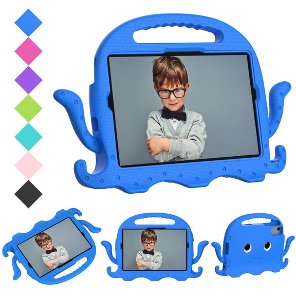 For Samsung Galaxy Tab S9 / S9 FE / S7 / S8 Octopus Style EVA Hybrid PC Shockproof Tablet Case with Strap(Blue)