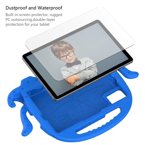 For Samsung Galaxy Tab S9 / S9 FE / S7 / S8 Octopus Style EVA Hybrid PC Shockproof Tablet Case with Strap(Blue)