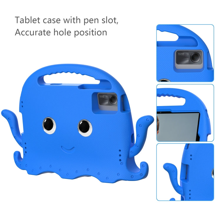 For Samsung Galaxy Tab S9 / S9 FE / S7 / S8 Octopus Style EVA Hybrid PC Shockproof Tablet Case with Strap(Blue)