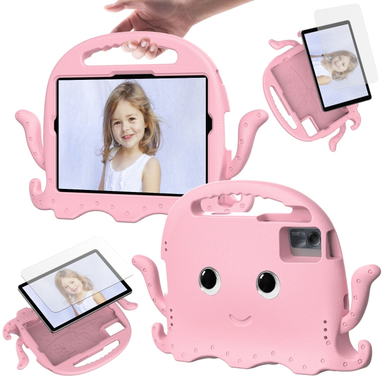 For Samsung Galaxy Tab S9 / S9 FE / S7 / S8 Octopus Style EVA Hybrid PC Shockproof Tablet Case with Strap(Pink)