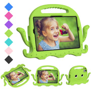 For Samsung Galaxy Tab S9 / S9 FE / S7 / S8 Octopus Style EVA Hybrid PC Shockproof Tablet Case with Strap(Grass Green)