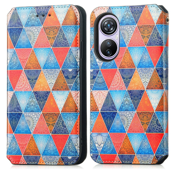 For Blackview A200 Pro CaseNeo Colorful Magnetic Leather Phone Case(Rhombus Mandala)