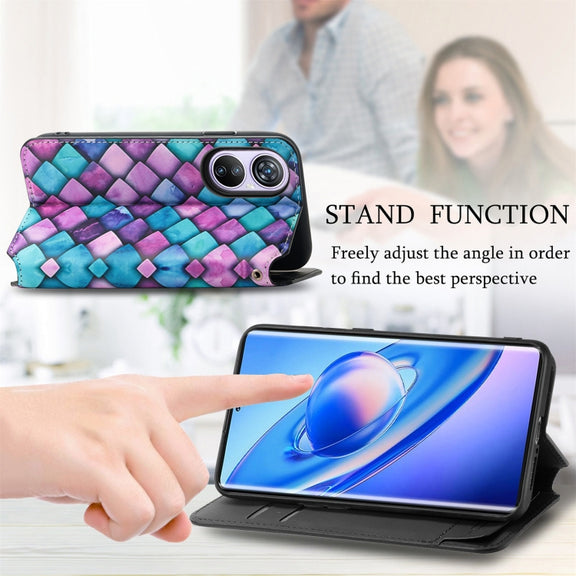 For Blackview A200 Pro CaseNeo Colorful Magnetic Leather Phone Case(Rhombus Mandala)