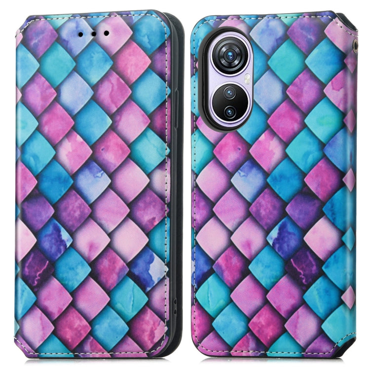 For Blackview A200 Pro CaseNeo Colorful Magnetic Leather Phone Case(Purple Scales) - More Brand by PMC TechLife | Online Shopping South Africa | PMC TechLife