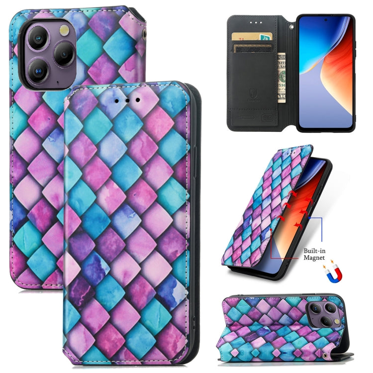 For Blackview  A96 CaseNeo Colorful Magnetic Leather Phone Case(Purple Scales) - More Brand by PMC TechLife | Online Shopping South Africa | PMC TechLife