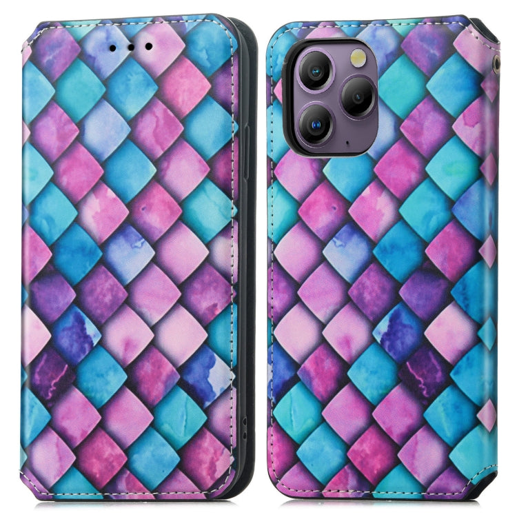 For Blackview  A96 CaseNeo Colorful Magnetic Leather Phone Case(Purple Scales) - More Brand by PMC TechLife | Online Shopping South Africa | PMC TechLife