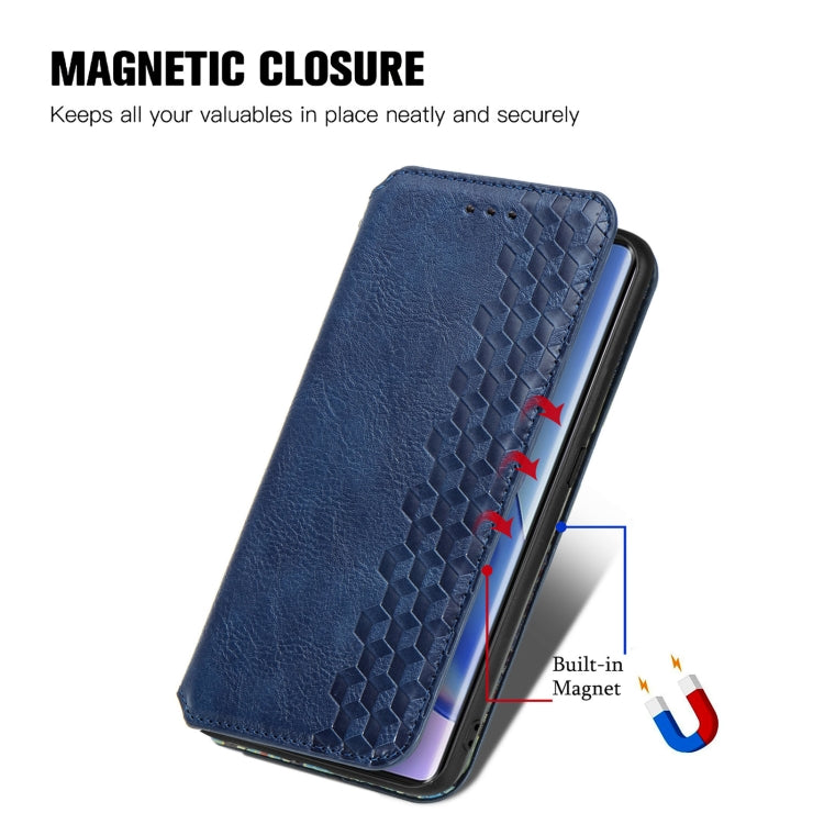 For Blackview A200 Pro Cubic Grid Pressed Magnetic Leather Phone Case(Blue) - More Brand by PMC TechLife | Online Shopping South Africa | PMC TechLife