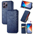 For Blackview A96 Cubic Grid Pressed Magnetic Leather Phone Case(Blue) - More Brand by PMC TechLife | Online Shopping South Africa | PMC TechLife | Buy Now Pay Later Mobicred