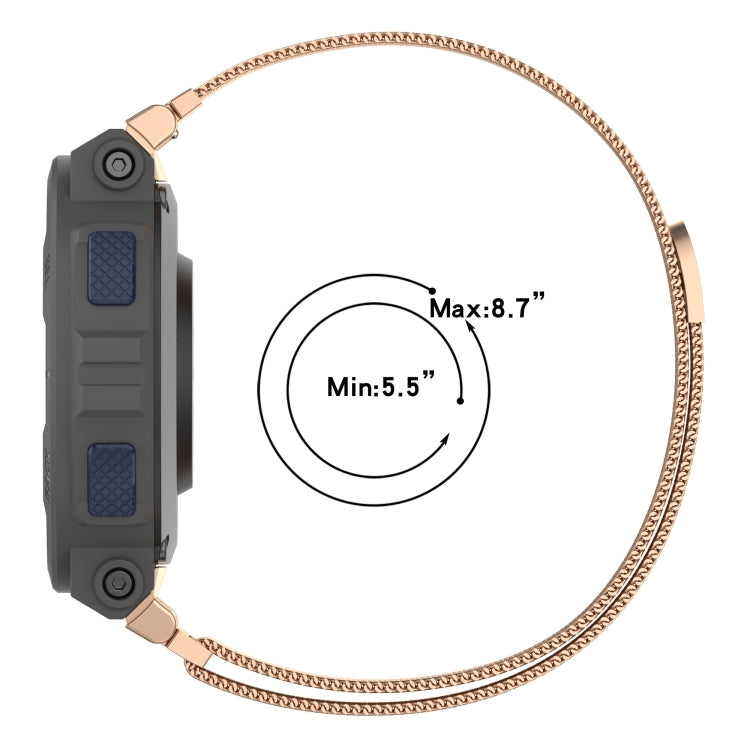 For Amazfit Active Edge A2212 Milan Magnetic Steel Mesh Watch Band(Rose Gold)