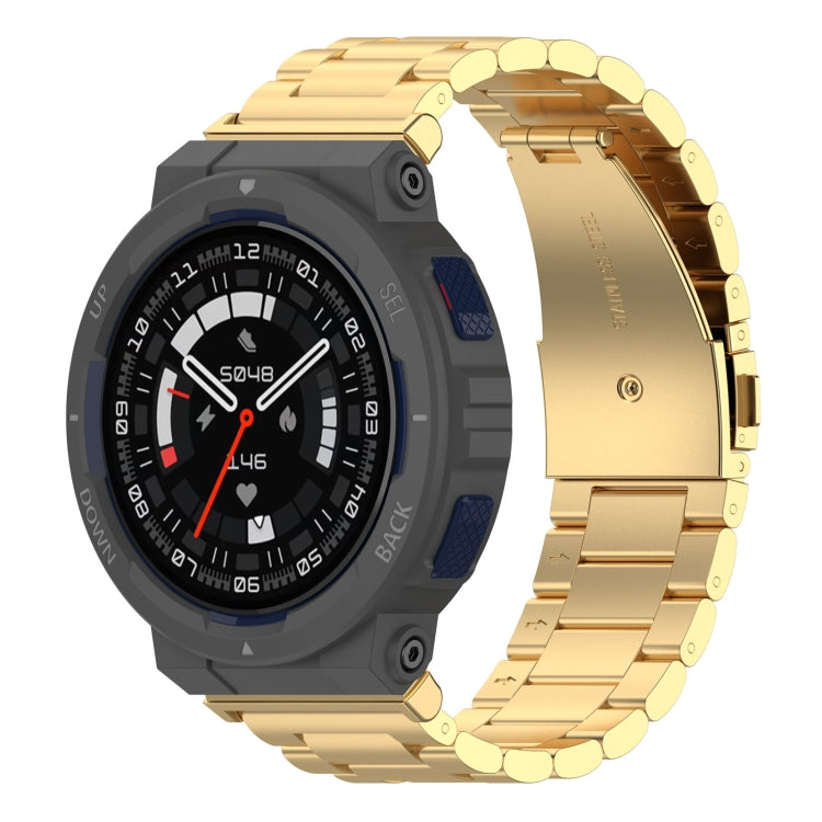For Amazfit Active Edge A2212 Three Beads Stainless Steel Watch Band(Gold) - free shipping - PMC TechLife - Order now!