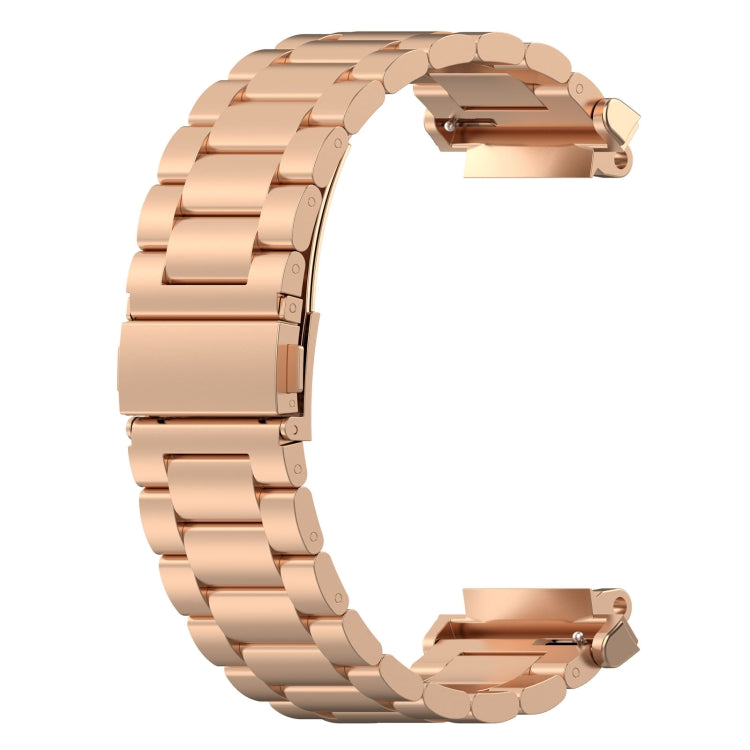 For Amazfit Active Edge A2212 Three Beads Stainless Steel Watch Band(Rose Gold) - free shipping - PMC TechLife - Order now!