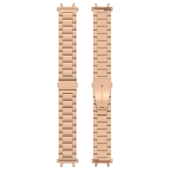 For Amazfit Active Edge A2212 Three Beads Stainless Steel Watch Band(Rose Gold)