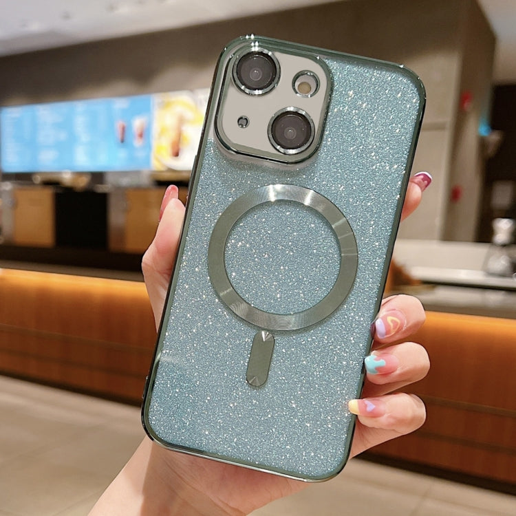 For iPhone 15 Glitter Electroplating MagSafe TPU Phone Case(Green) - iPhone 15 Cases by PMC TechLife | Online Shopping South Africa | PMC TechLife | Buy Now Pay Later Mobicred