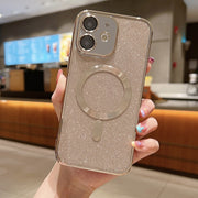 For iPhone 11 MagSafe Glitter Electroplating TPU Phone Case(Gold)