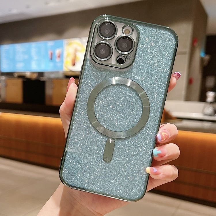 For iPhone 16 Pro MagSafe Glitter Electroplating TPU Phone Case(Green) - iPhone 16 Pro Cases by PMC TechLife | Online Shopping South Africa | PMC TechLife | Buy Now Pay Later Mobicred