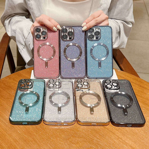 For iPhone 16 Plus Glitter Electroplating MagSafe TPU Phone Case(Green)