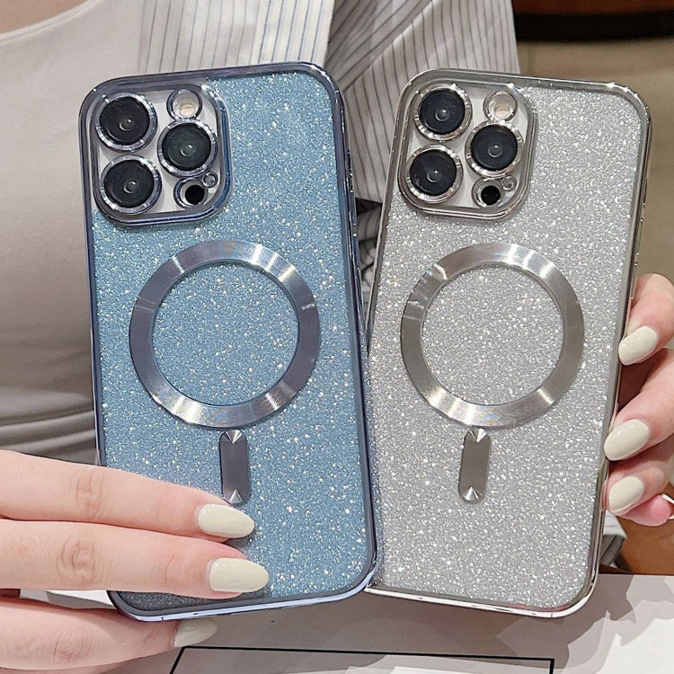 For iPhone 16 Glitter Electroplating MagSafe TPU Phone Case(Blue) - iPhone 16 Cases by PMC TechLife | Online Shopping South Africa | PMC TechLife | Buy Now Pay Later Mobicred