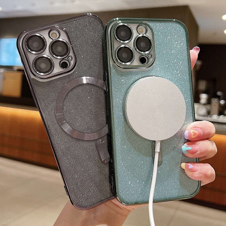For iPhone 15 Glitter Electroplating MagSafe TPU Phone Case(Green) - iPhone 15 Cases by PMC TechLife | Online Shopping South Africa | PMC TechLife | Buy Now Pay Later Mobicred
