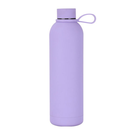 JUNSUNMAY Candy Colored Coating 304 Stainless Steel Water Vacuum Bottle, Capacity:500ml(Purple)