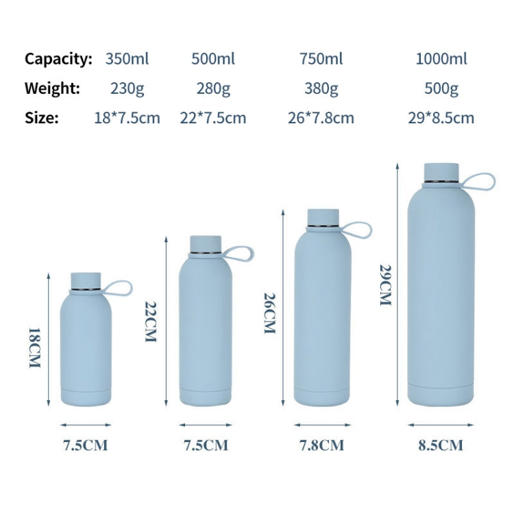 JUNSUNMAY Candy Colored Coating 304 Stainless Steel Water Vacuum Bottle, Capacity:500ml(Purple)