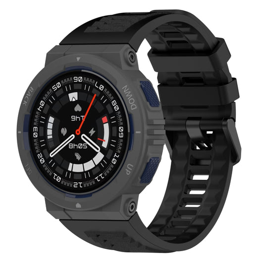 For Amazfit Active Edge A2212 Solid Color Silicone Watch Band(Black) - Watch Bands by PMC Jewellery | Online Shopping South Africa | PMC Jewellery | Buy Now Pay Later Mobicred