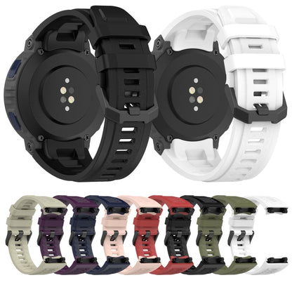 For Amazfit Active Edge A2212 Solid Color Silicone Watch Band(Black) - Watch Bands by PMC Jewellery | Online Shopping South Africa | PMC Jewellery | Buy Now Pay Later Mobicred