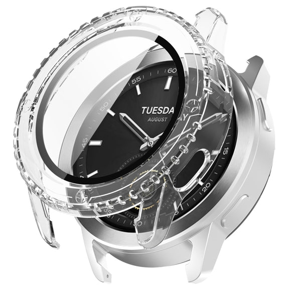 For Xiaomi Watch S3 PC + Tempered Film Integrated Watch Protective Case(Transparent)