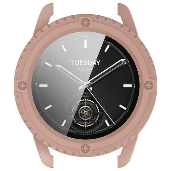 For Xiaomi Watch S3 PC + Tempered Film Integrated Watch Protective Case(Pink)