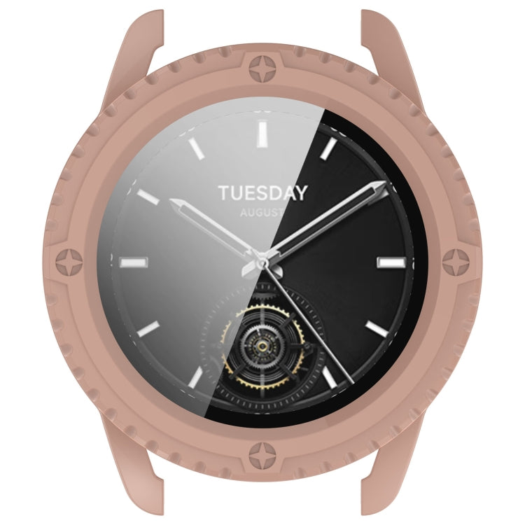 For Xiaomi Watch S3 PC + Tempered Film Integrated Watch Protective Case(Pink)