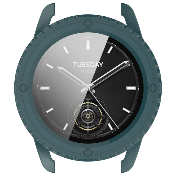 For Xiaomi Watch S3 PC + Tempered Film Integrated Watch Protective Case(Green)
