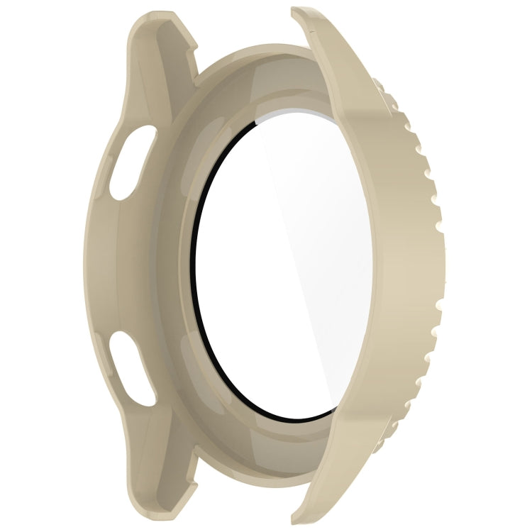 For Xiaomi Watch S3 PC + Tempered Film Integrated Watch Protective Case(Beige)