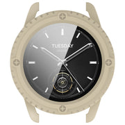 For Xiaomi Watch S3 PC + Tempered Film Integrated Watch Protective Case(Beige)