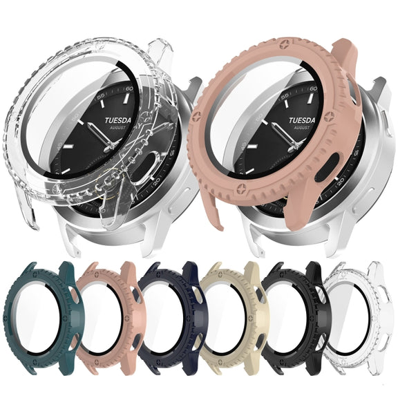 For Xiaomi Watch S3 PC + Tempered Film Integrated Watch Protective Case(Green)