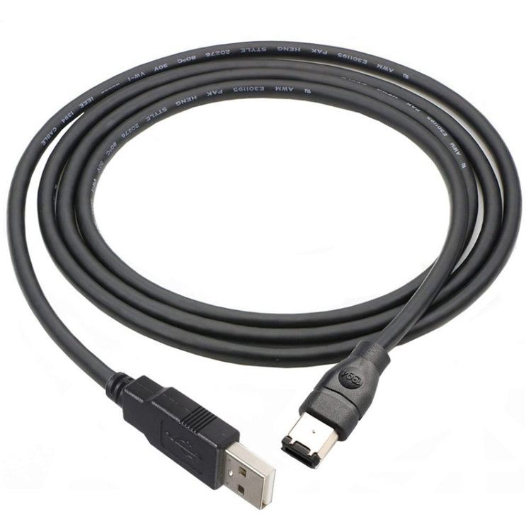JUNSUNMAY Firewire IEEE 1394 6 Pin Male to USB 2.0 Male Adaptor Convertor Cable Cord, Length:3m