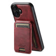 For iPhone 16 Suteni H15 MagSafe Oil Eax Leather Detachable Wallet Back Phone Case(Red) - free shipping - PMC Jewellery - Order now!