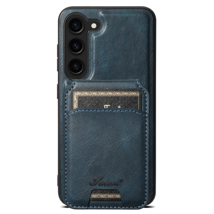 For Samsung Galaxy S23+ 5G Suteni H15  Oil Eax Leather Detachable Wallet Back Phone Case(Blue) - Galaxy S23+ 5G Cases by Suteni | Online Shopping South Africa | PMC TechLife | Buy Now Pay Later Mobicred