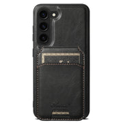 For Samsung Galaxy S23 5G Suteni H15  Oil Eax Leather Detachable Wallet Back Phone Case(Black)