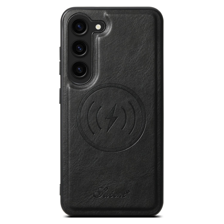 For Samsung Galaxy S23 5G Suteni H15  Oil Eax Leather Detachable Wallet Back Phone Case(Black)