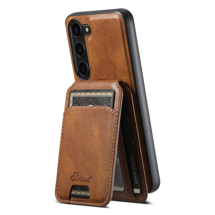 For Samsung Galaxy S23 5G Suteni H15  Oil Eax Leather Detachable Wallet Back Phone Case(Black) - Galaxy S23 5G Cases by Suteni | Online Shopping South Africa | PMC TechLife | Buy Now Pay Later Mobicred