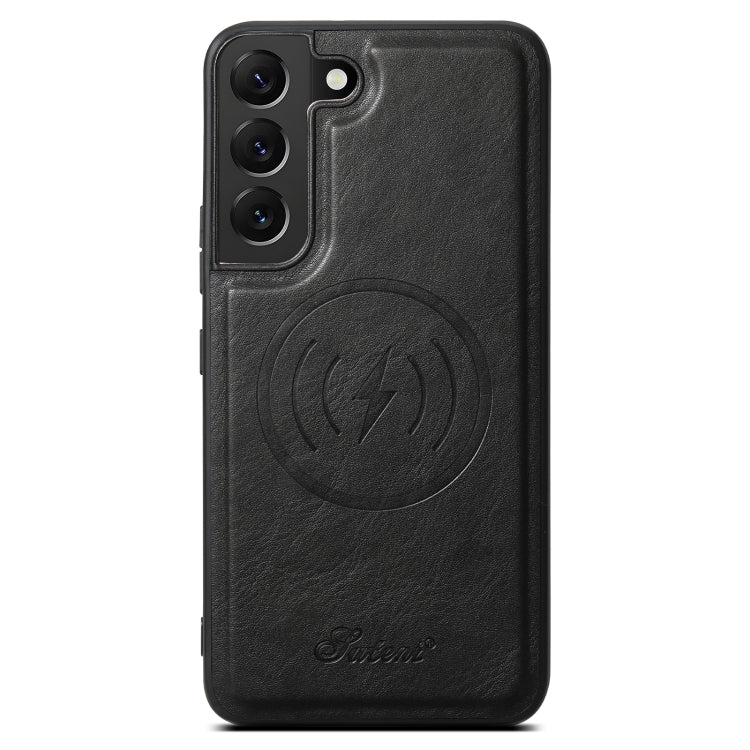 For Samsung Galaxy S22 5G Suteni H15  Oil Eax Leather Detachable Wallet Back Phone Case(Black) - Galaxy S22 5G Cases by Suteni | Online Shopping South Africa | PMC TechLife | Buy Now Pay Later Mobicred