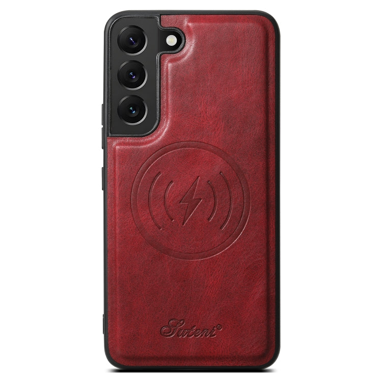 For Samsung Galaxy S22 5G Suteni H15  Oil Eax Leather Detachable Wallet Back Phone Case(Red) - Galaxy S22 5G Cases by Suteni | Online Shopping South Africa | PMC TechLife | Buy Now Pay Later Mobicred