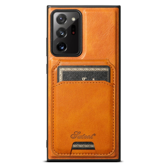 For Samsung Galaxy Note20 Ultra 5G Suteni H15  Oil Eax Leather Detachable Wallet Back Phone Case(Khaki)