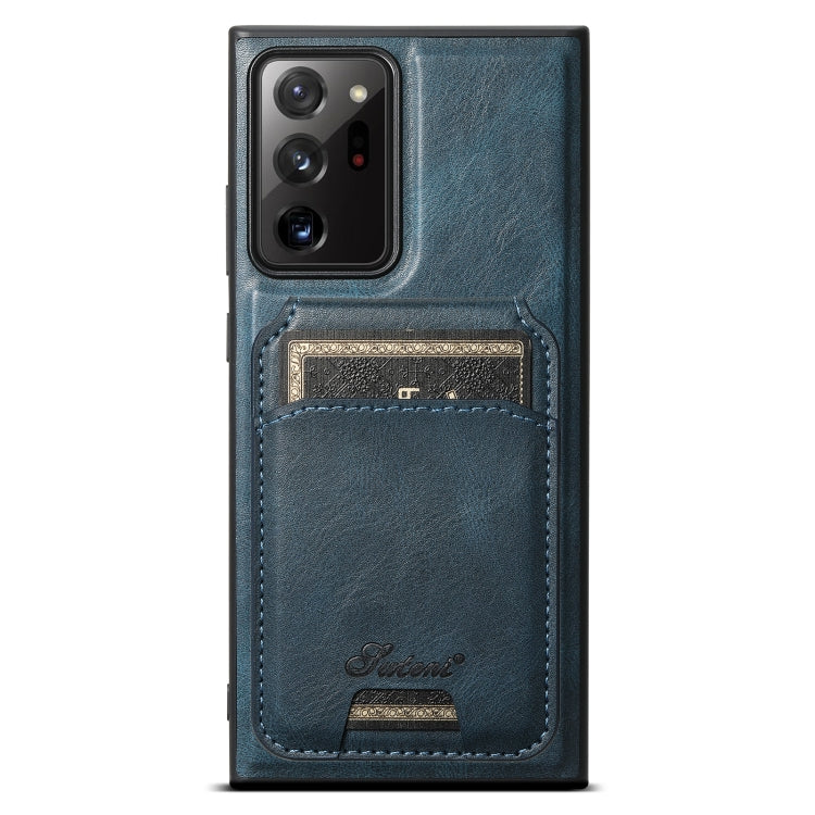 For Samsung Galaxy Note20 Ultra 5G Suteni H15  Oil Eax Leather Detachable Wallet Back Phone Case(Blue) - free shipping - PMC TechLife - Order now!