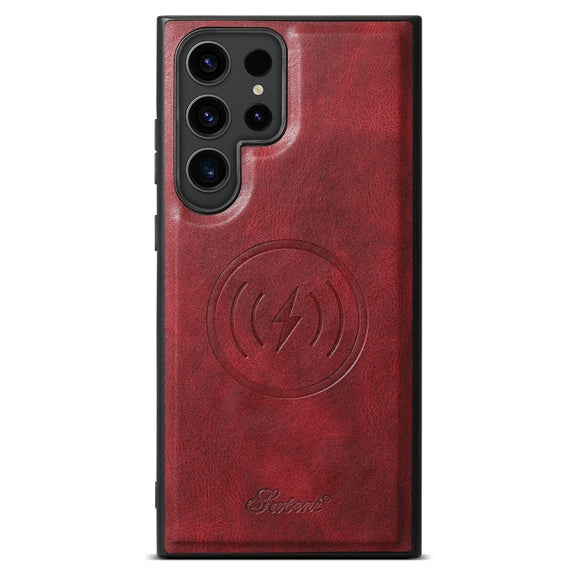 For Samsung Galaxy S24 Ultra 5G Suteni H15  Oil Eax Leather Detachable Wallet Back Phone Case(Red)