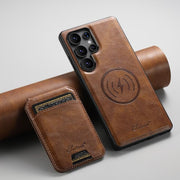 For Samsung Galaxy S25 Ultra 5G Suteni H15  Oil Eax Leather Detachable Wallet Back Phone Case(Brown)