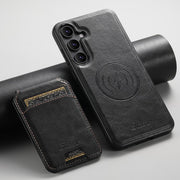 For Samsung Galaxy S25 5G Suteni H15  Oil Eax Leather Detachable Wallet Back Phone Case(Black)