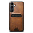 For Samsung Galaxy S25 5G Suteni H15  Oil Eax Leather Detachable Wallet Back Phone Case(Brown) - Galaxy S25 5G Cases by Suteni | Online Shopping South Africa | PMC TechLife | Buy Now Pay Later Mobicred